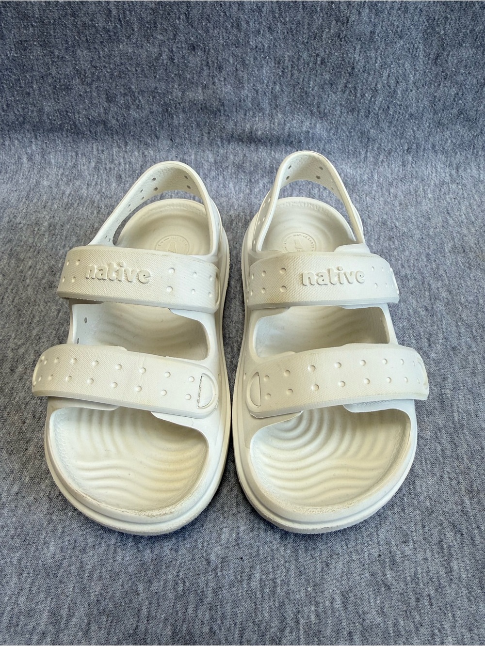 Native Kids Cream Two-Strap Sandals